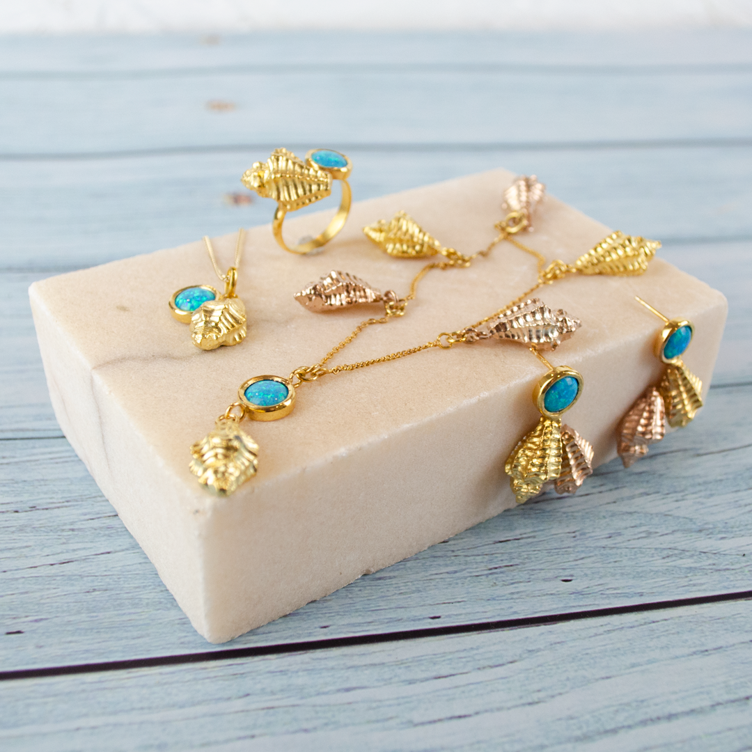 Sea Life Shells Jewells ring necklace bracelet earrings