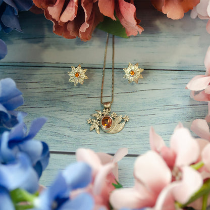 Sunflower Jewelry Set | Earrings and Necklace