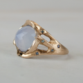 Blue Chalcedony and Sapphires Ivy Ridge Silver Ring