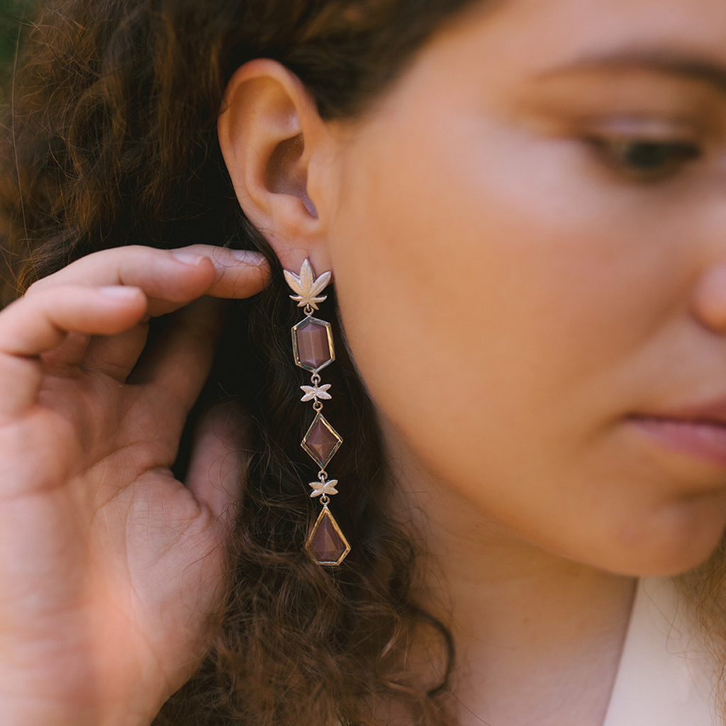 Fancy Chocolate Nature Silver Earrings
