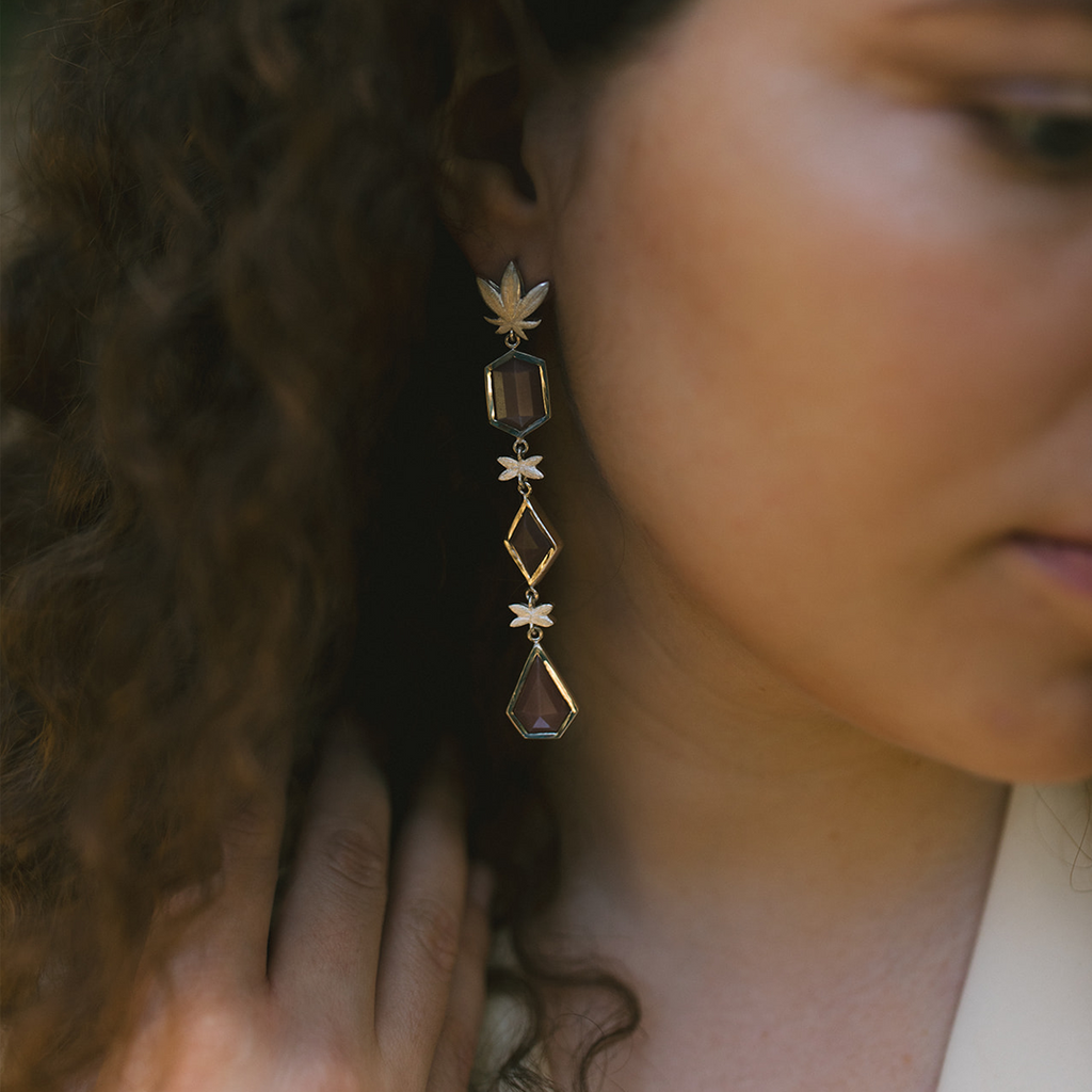 Fancy Chocolate Nature Silver Earrings