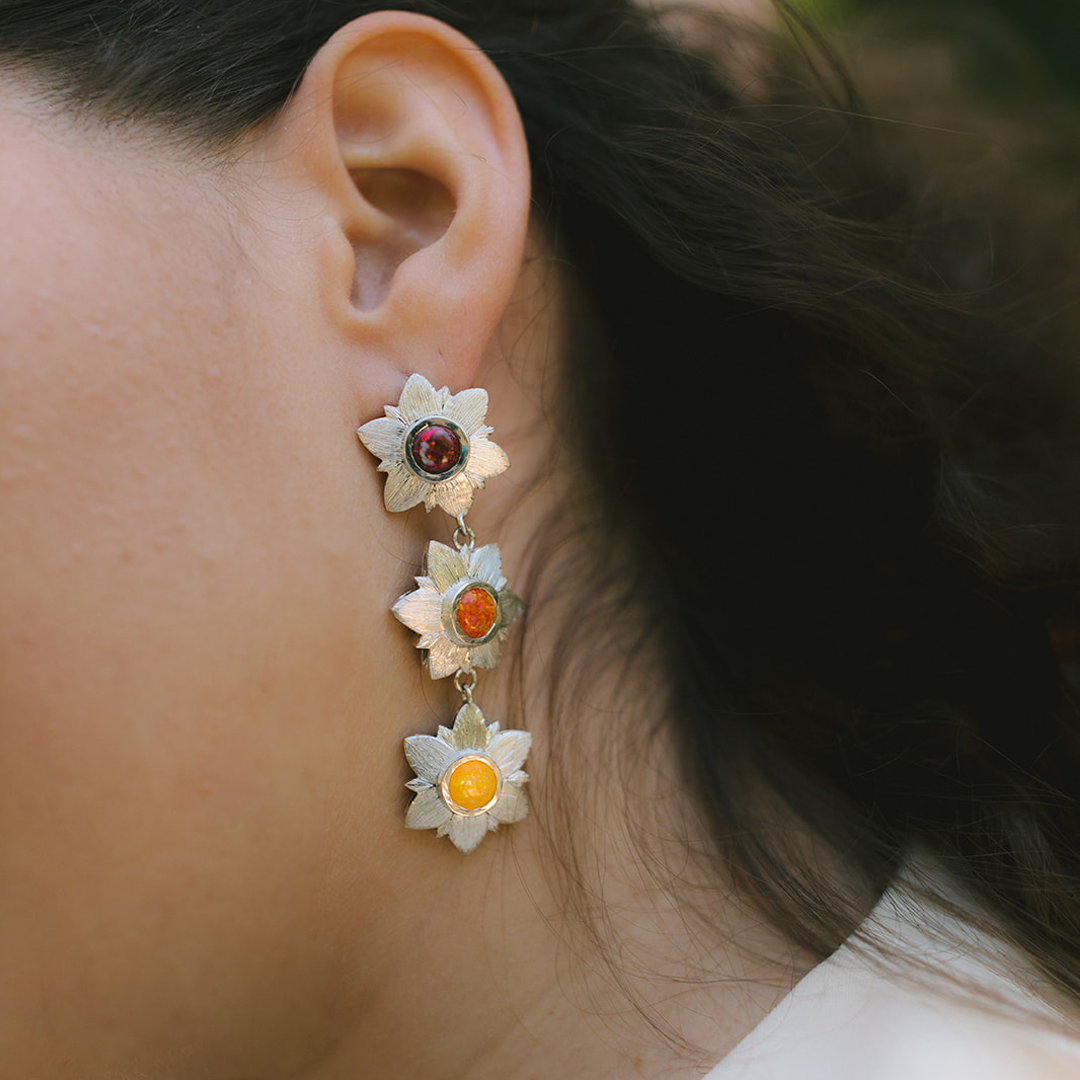 Flower Fest Earrings | Orange