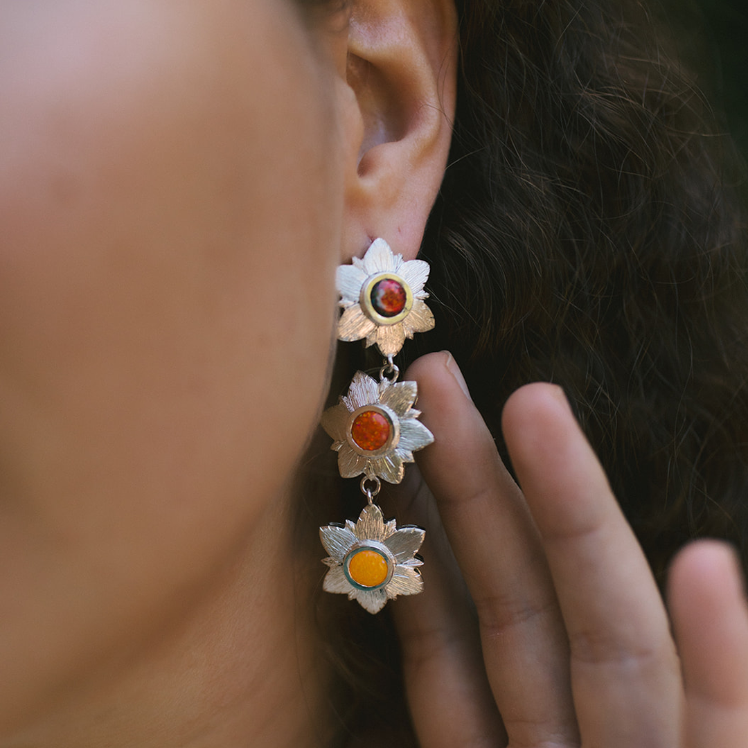 Flower Fest Earrings | Orange