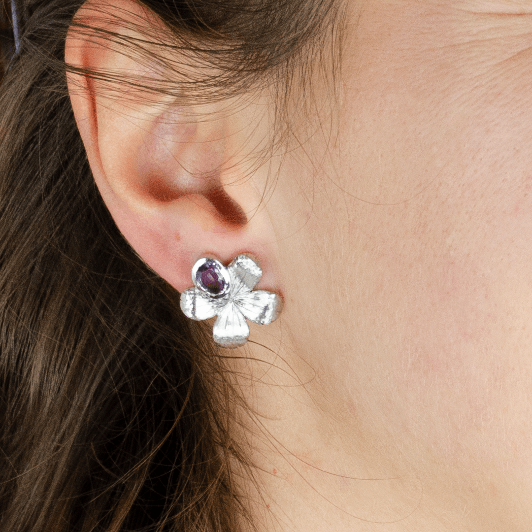 Purple Flourish Earrings