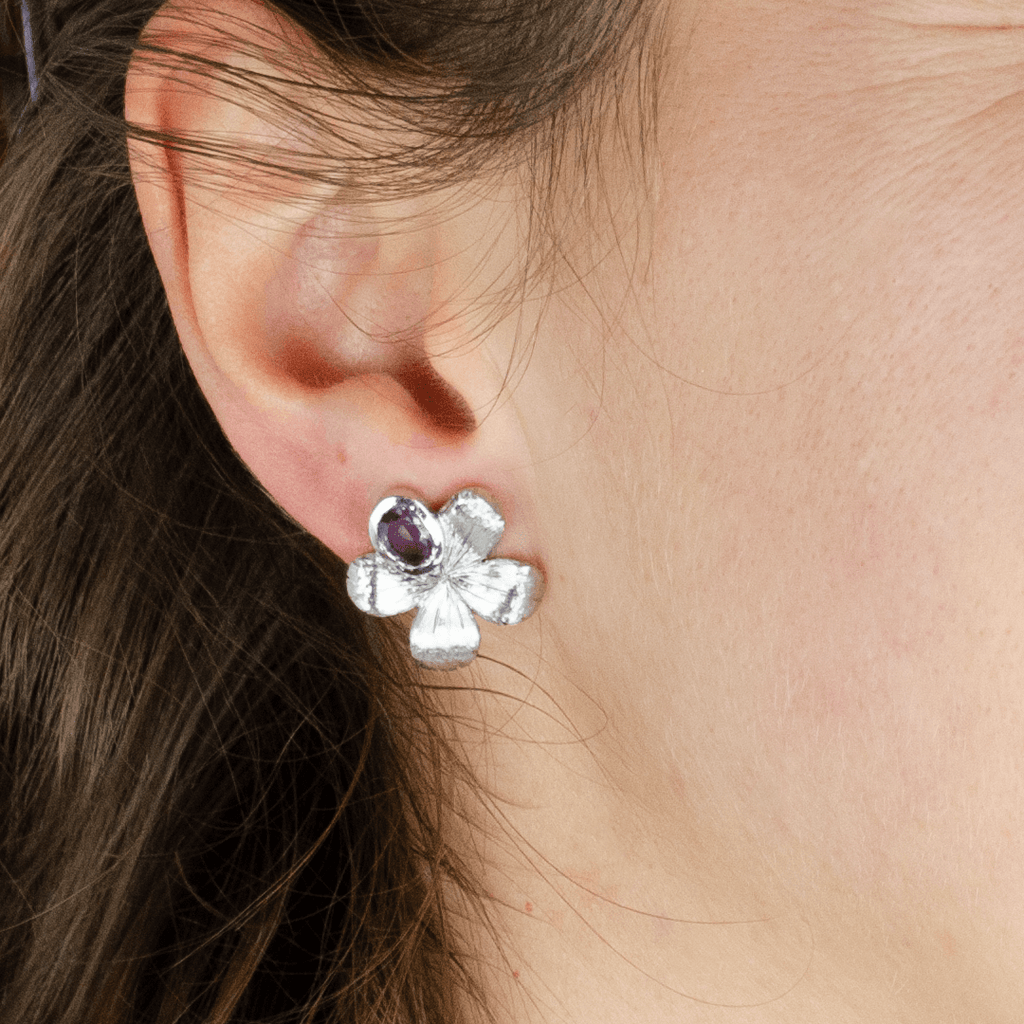 Pendientes Florecientes Morados 