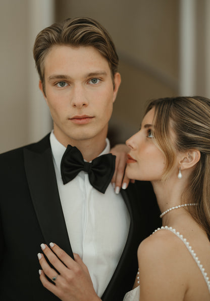 Brincos de Pérolas Pearls Dangling com Diamantes Brancos em Ouro Branco 18k