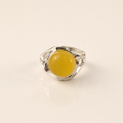 Ivy Ridge Yellow Chalcedony Silver Ring