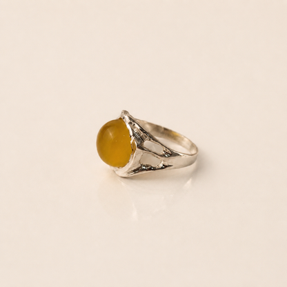 Ivy Ridge Yellow Chalcedony Silver Ring