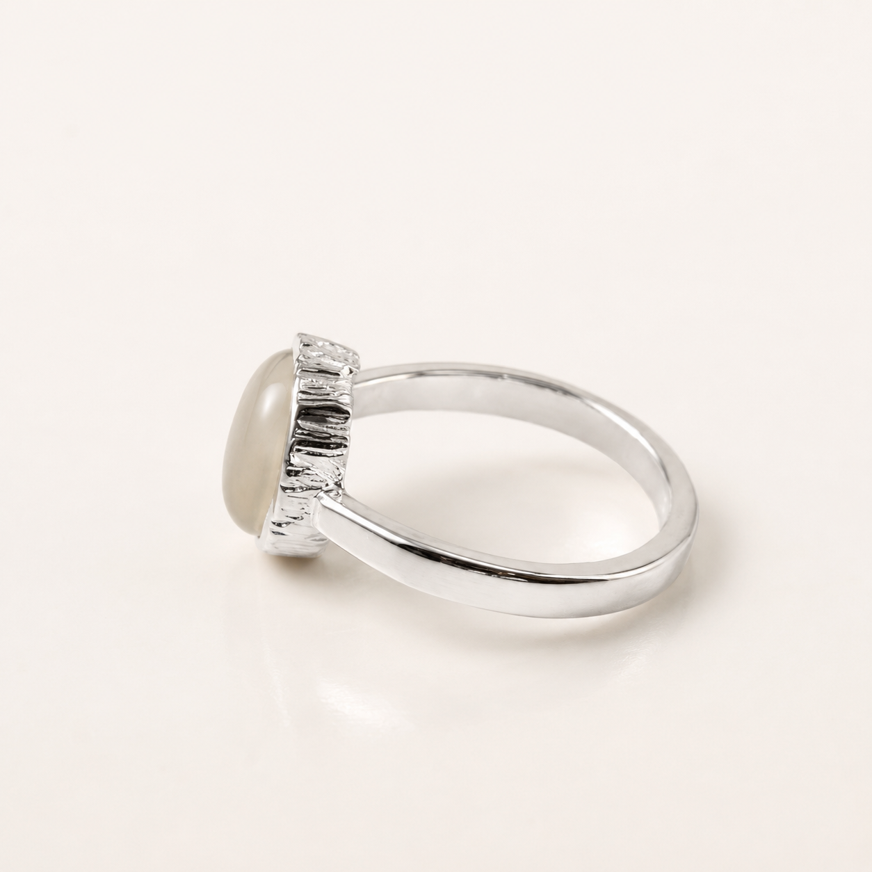 Moon Goddess Moonstone Silver Ring