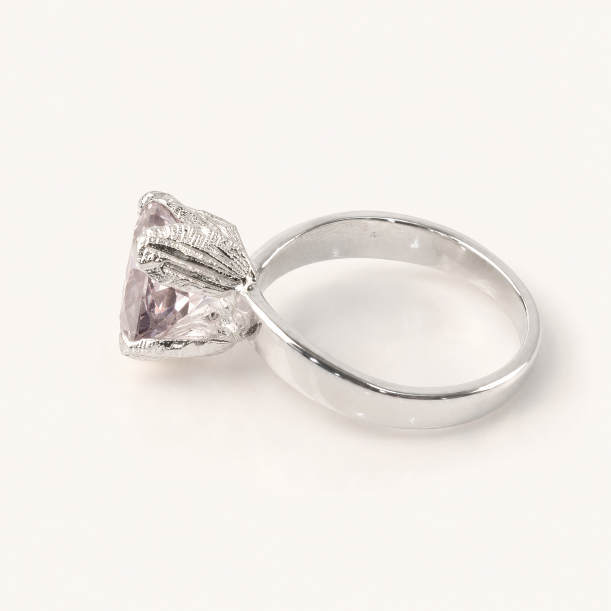 Princess Nature Amethyst Silver Ring