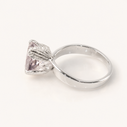 Princess Nature Amethyst Silver Ring