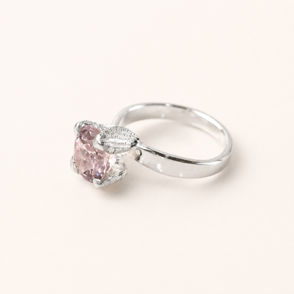 Princess Nature Amethyst Silver Ring