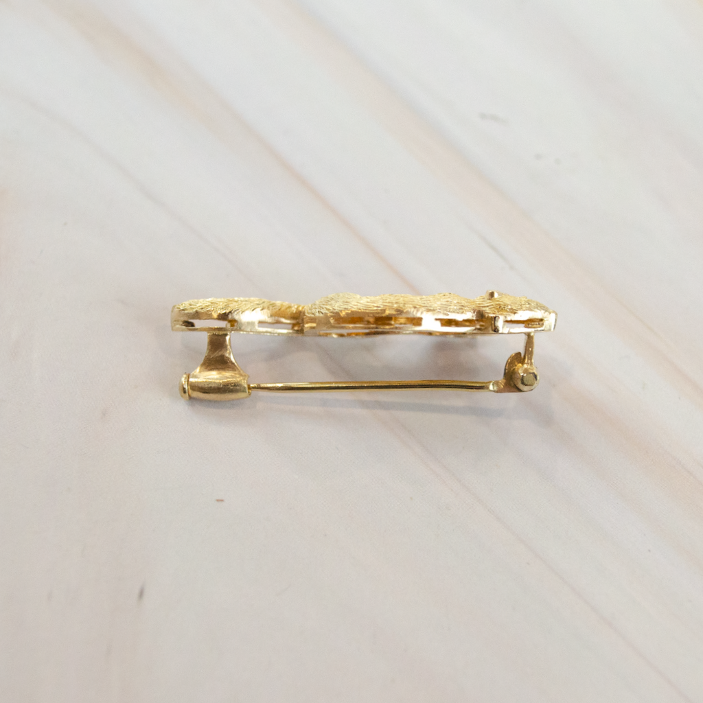 Gold Squirrel Brooch