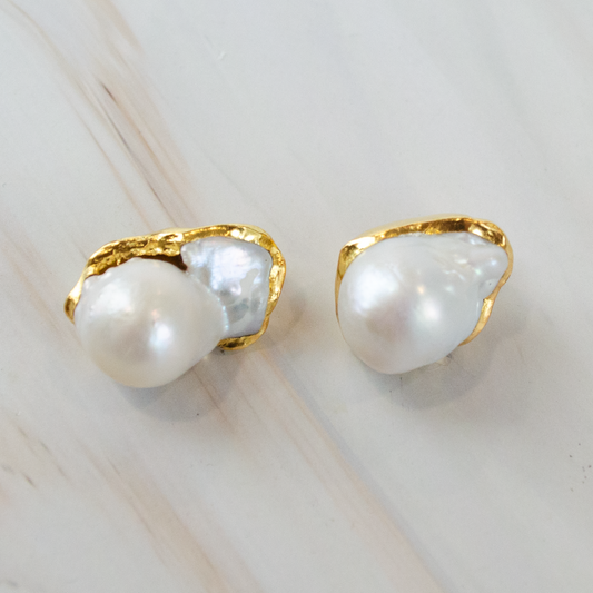 Golden Pearl Earrings