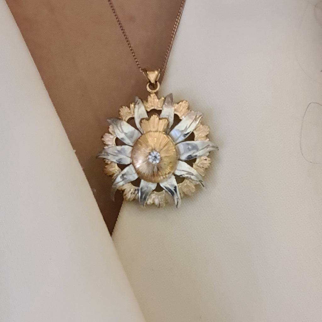 Flower Layer Gold and  Silver Necklace