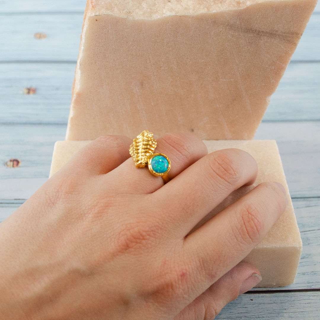 Paraiba Shell Delight Ring