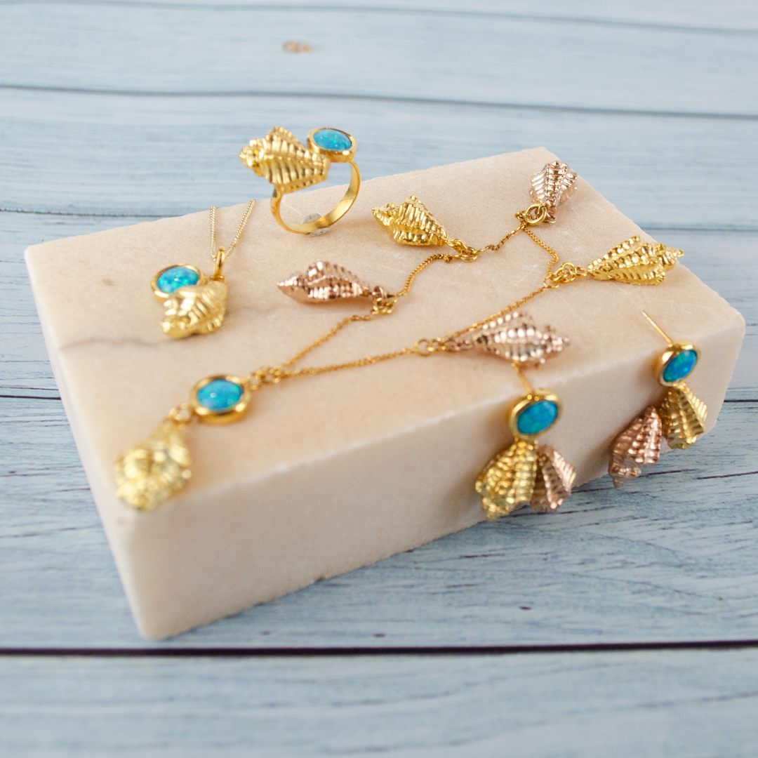 Sea Life Shells Jewells ring necklace bracelet earrings