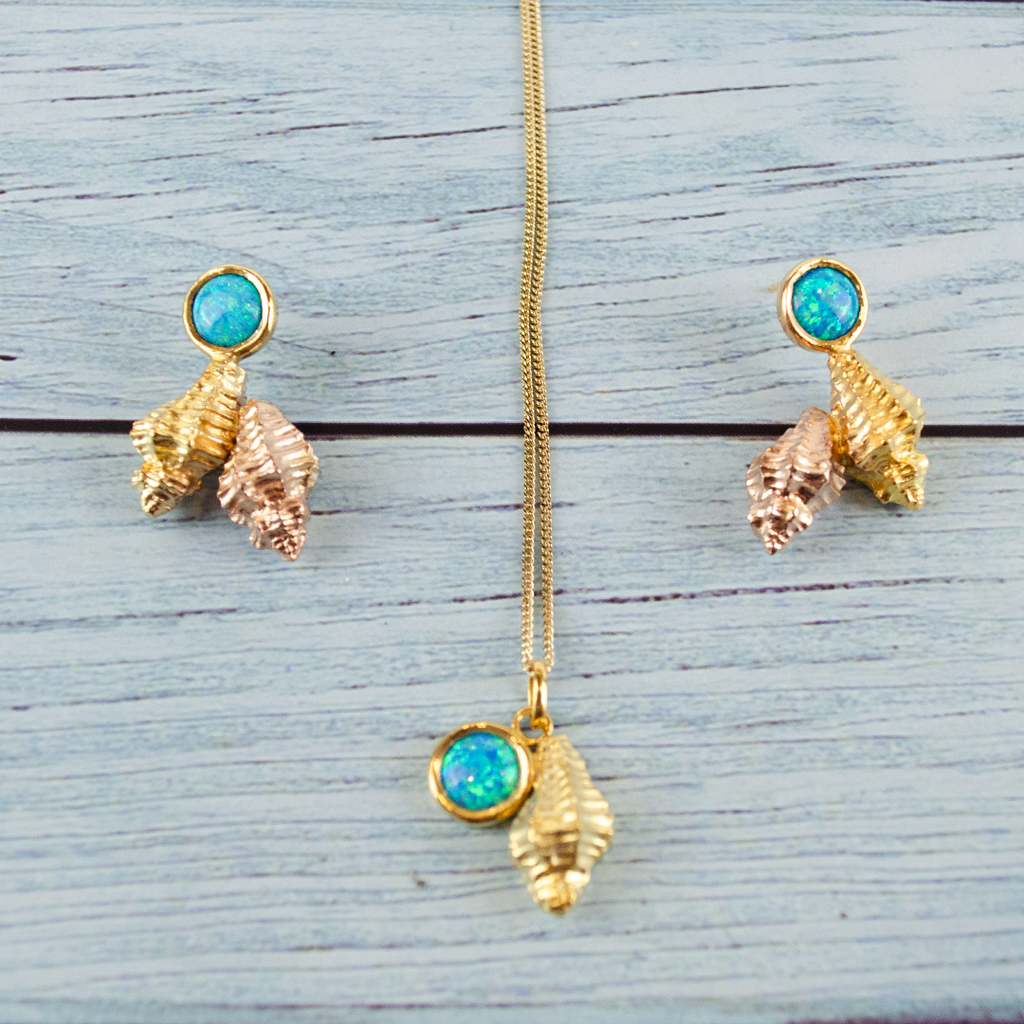 Sea Life Shells Jewells necklace  earrings