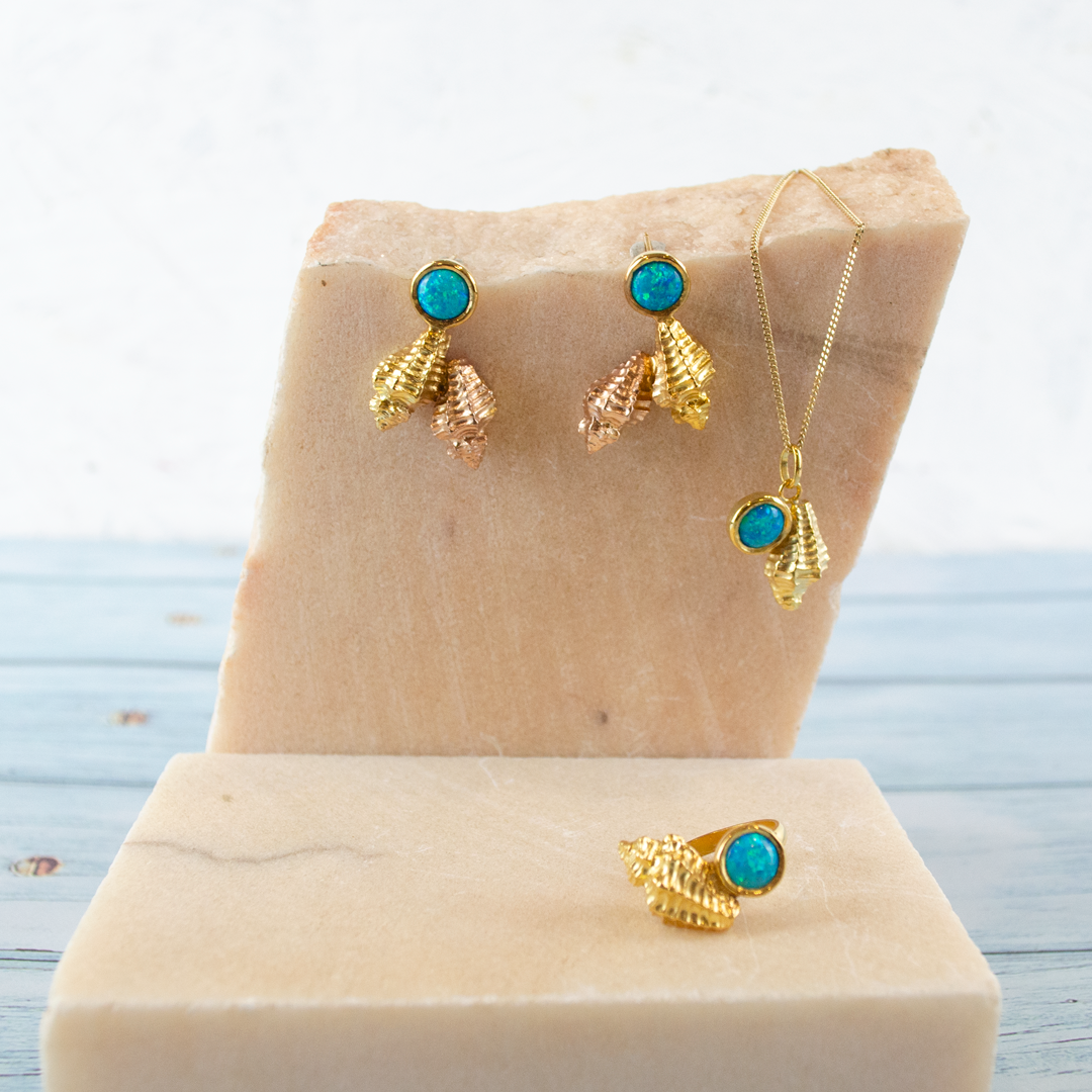 Sea Life Shells Jewells ring necklace earrings