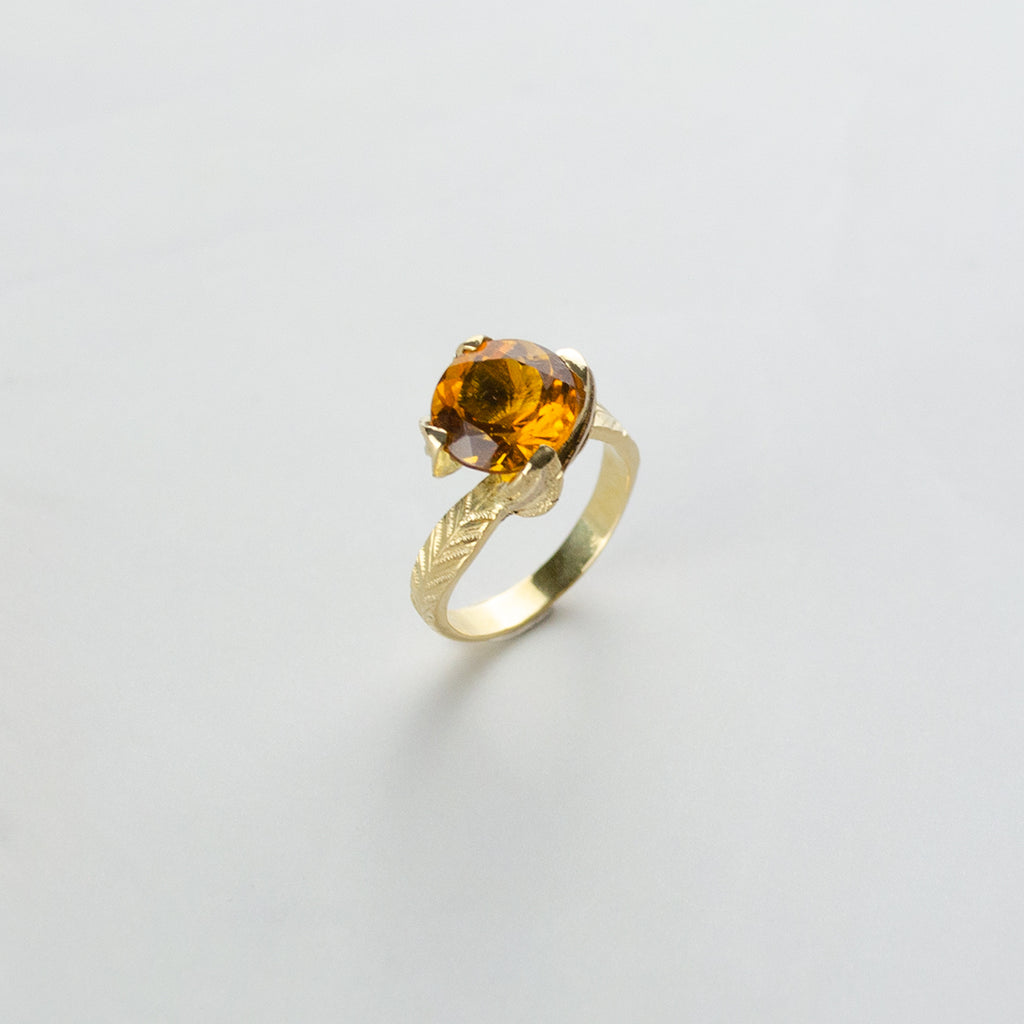 Anillo de Oro Amarillo con Topacio Imperial Princess Nature 