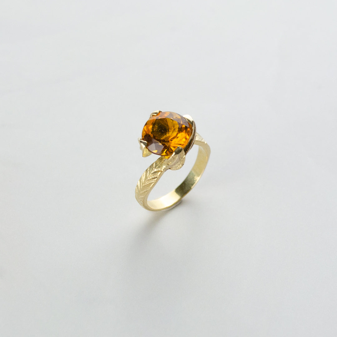 Anillo de Oro Amarillo con Topacio Imperial Princess Nature 