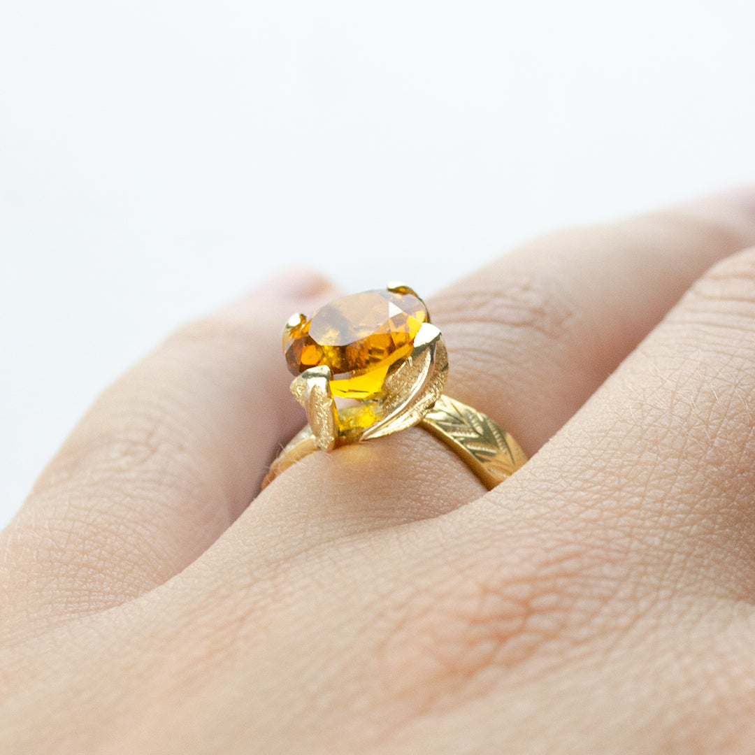 Anillo de Oro Amarillo con Topacio Imperial Princess Nature 