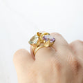 Anillo Princesa Naturaleza Triple Oro 