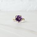 Anillo Princesa Naturaleza Amatista Oro Verde