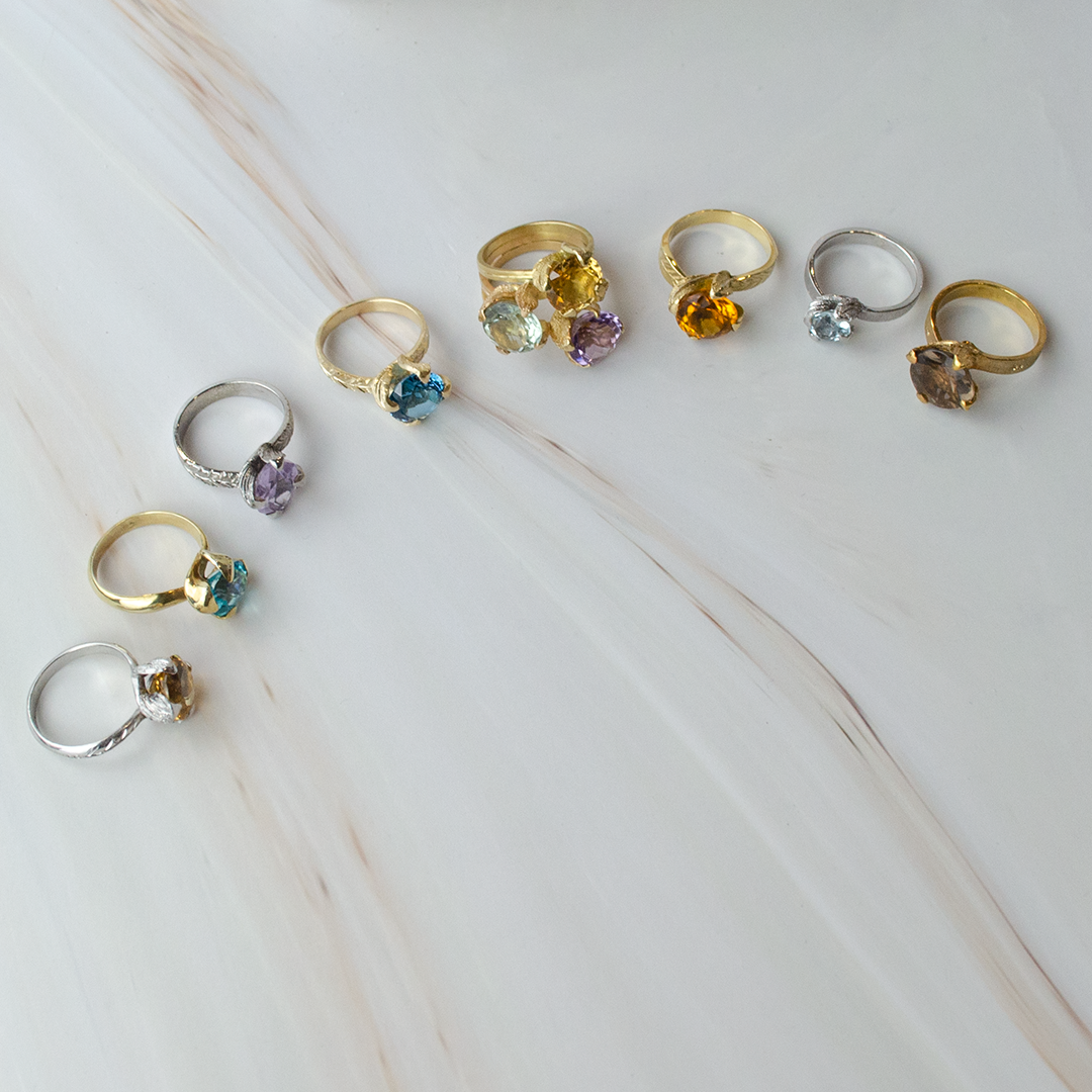 Anillo Princesa Naturaleza Triple Oro 