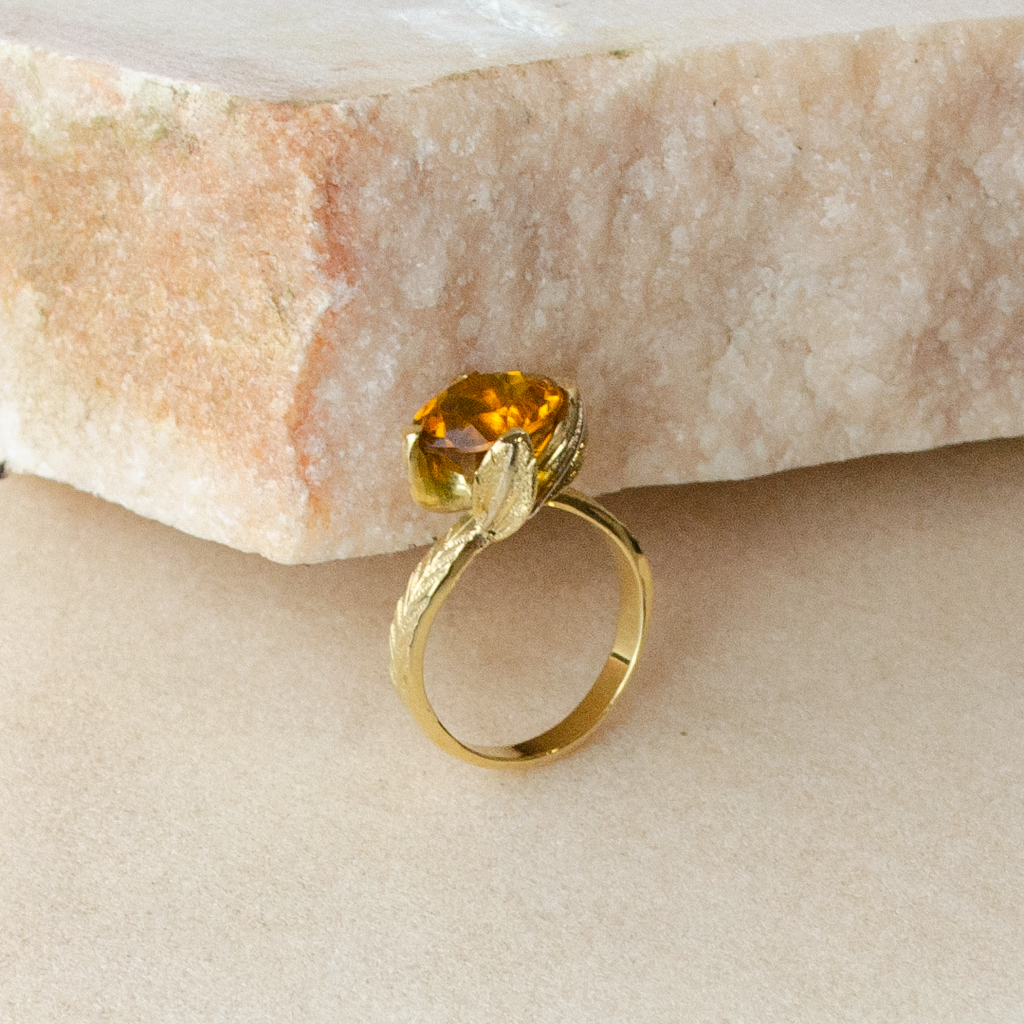 Anillo de Oro Amarillo con Topacio Imperial Princess Nature 