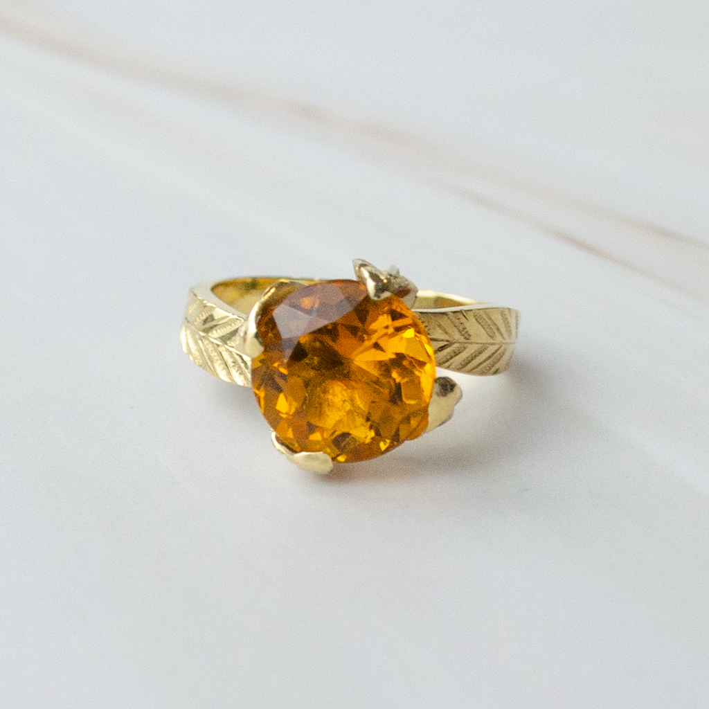 Anillo de Oro Amarillo con Topacio Imperial Princess Nature 
