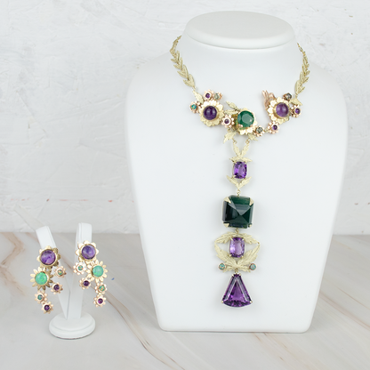 Royal Blossom Jewelry Set | Earrings and Necklace