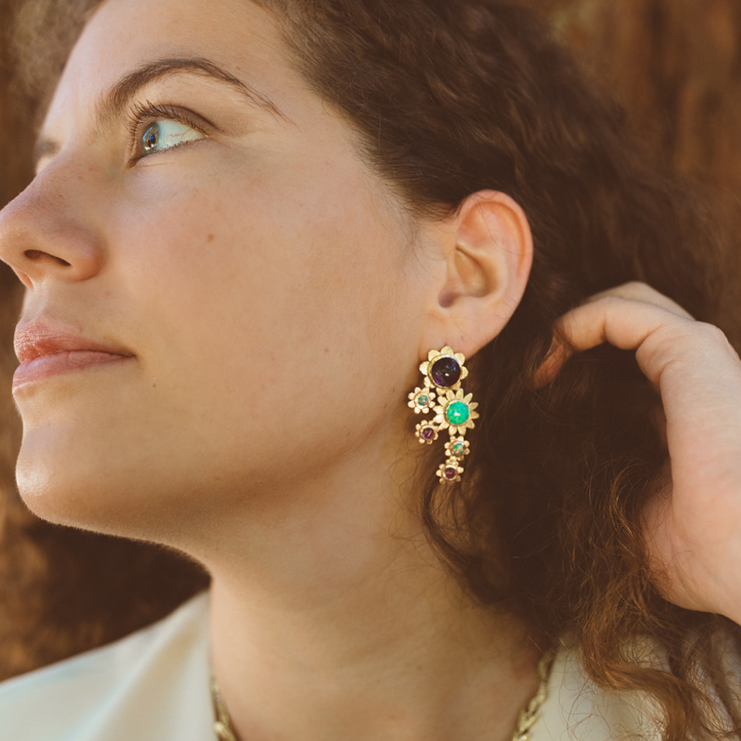 Pendientes Flor Real de Oro