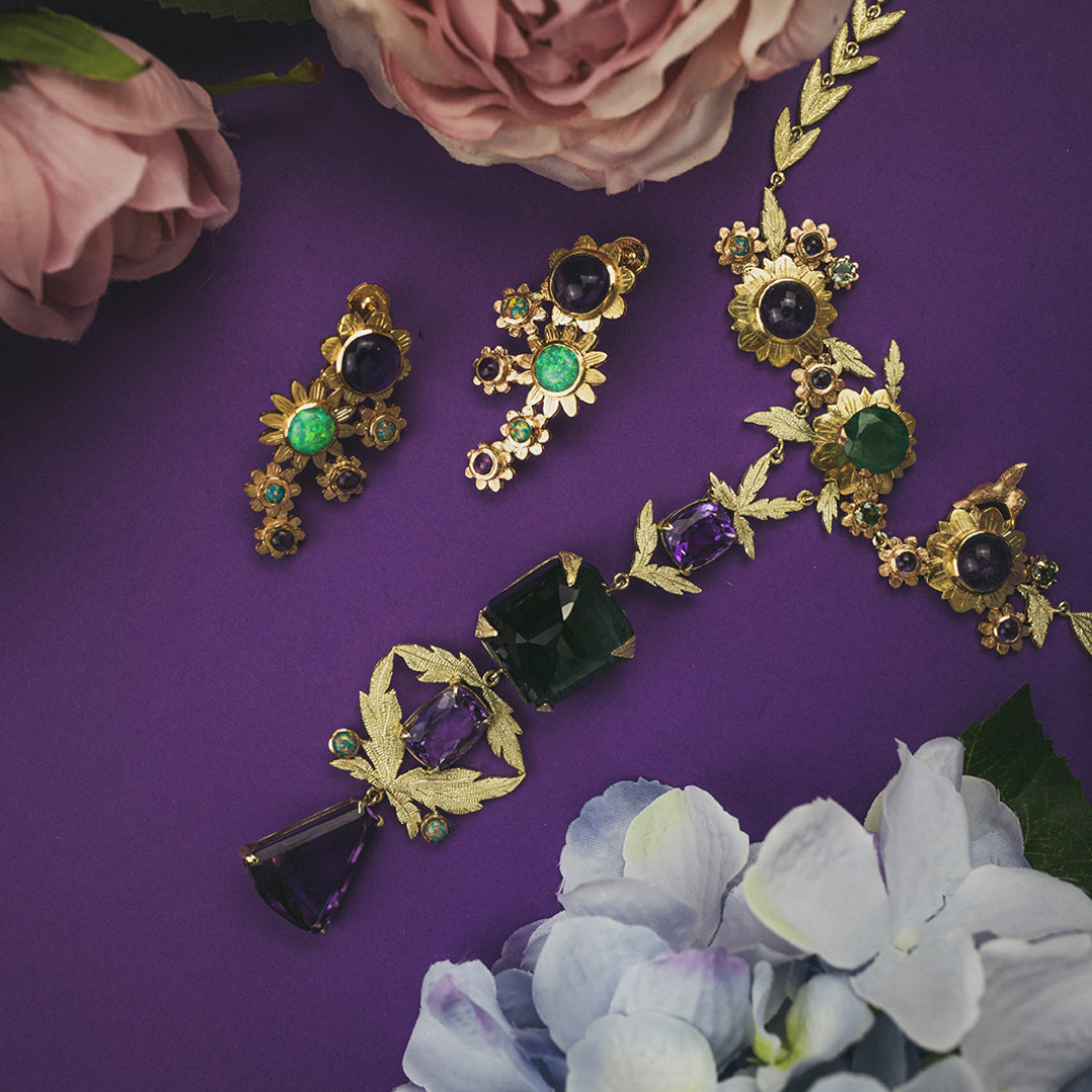 Pendientes Flor Real de Oro