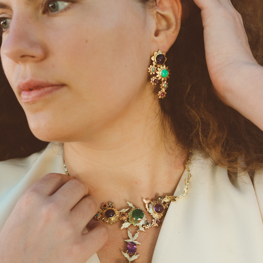 Pendientes Flor Real de Oro