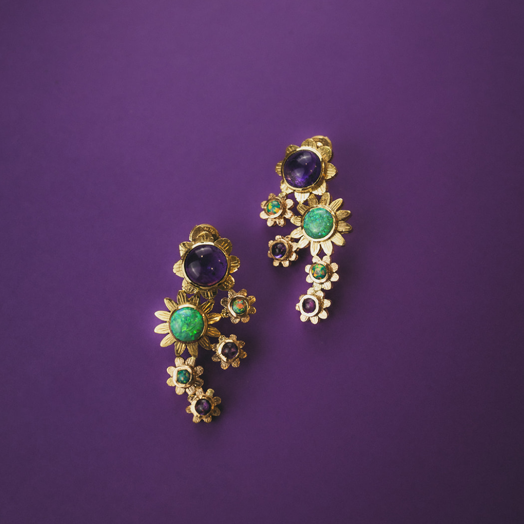 Pendientes Flor Real de Oro
