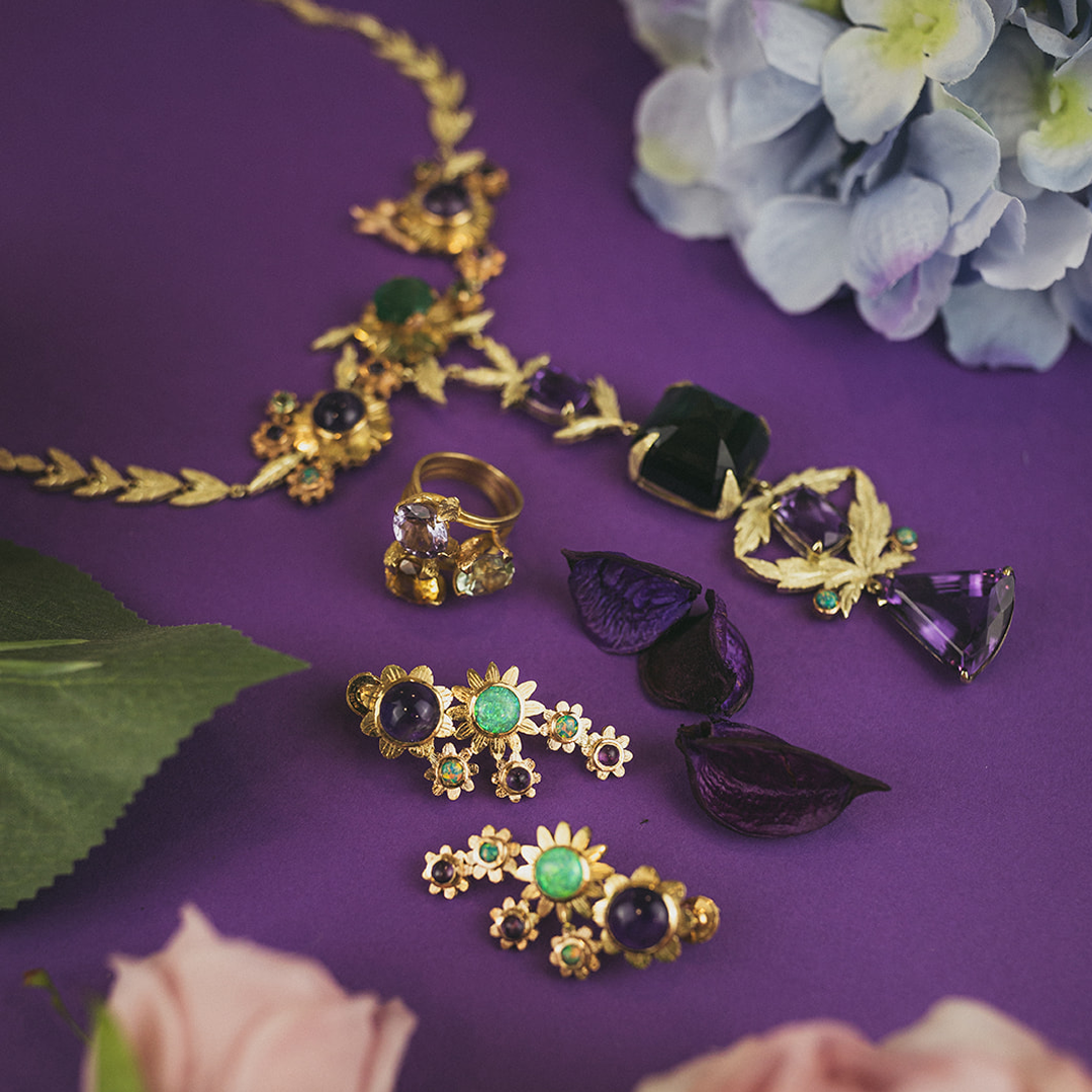 Pendientes Flor Real de Oro