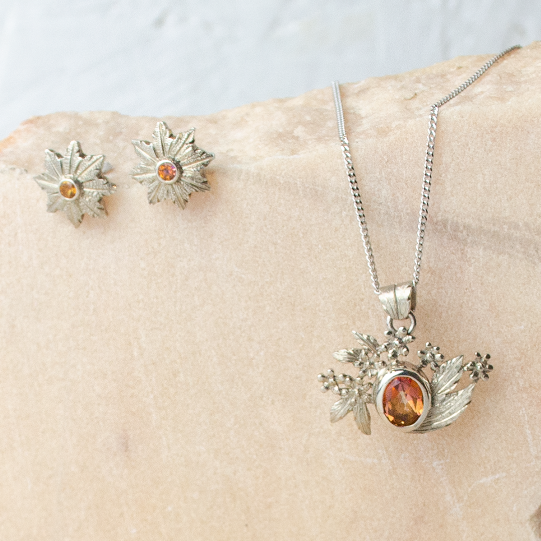 Sunflower Jewelry Set | Earrings and Necklace