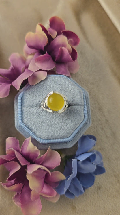 Ivy Ridge Yellow Chalcedony Silver Ring