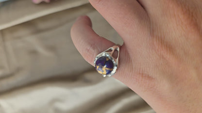 Anillo Ivy Ridge de Calcedonia Azul