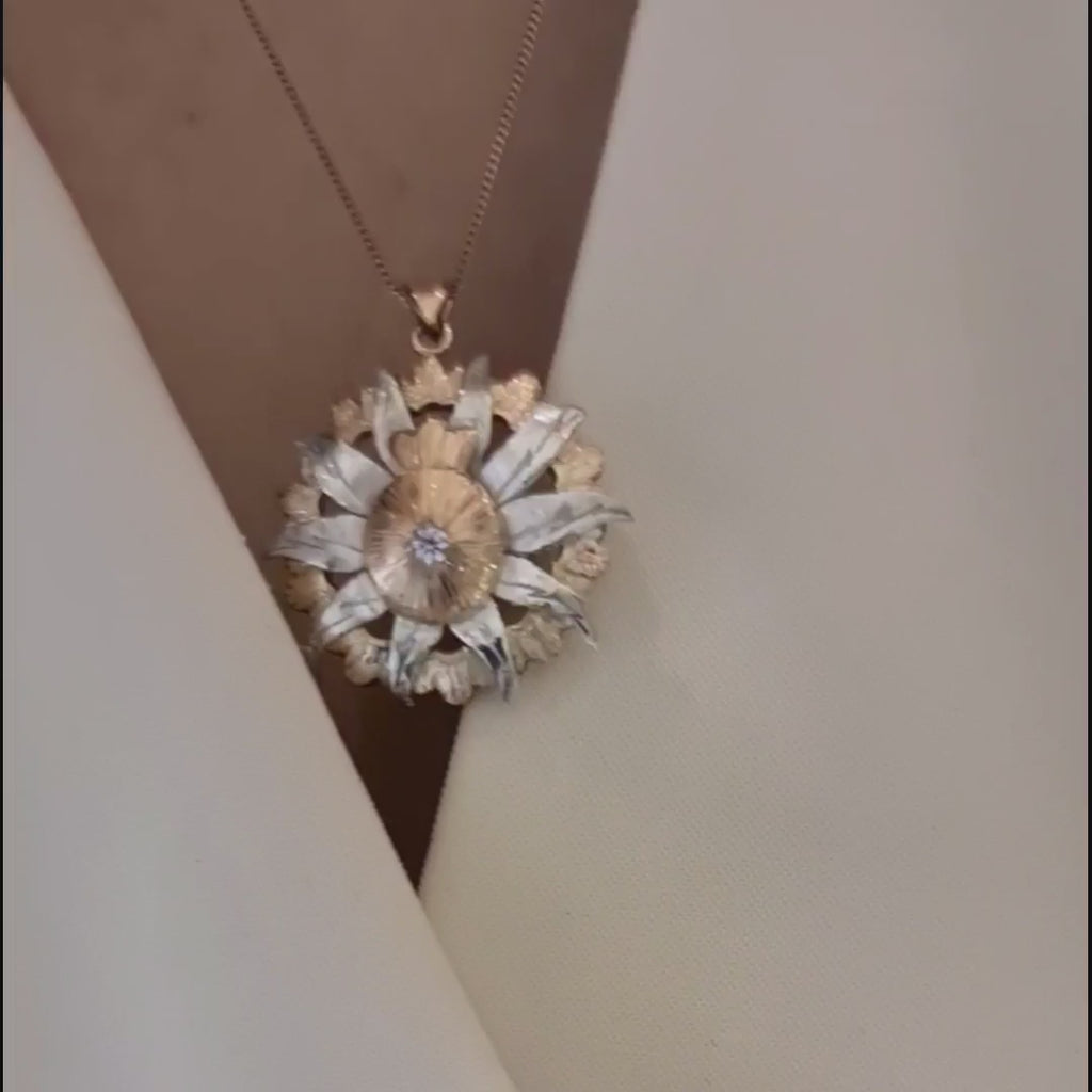 Flower Layer Gold and  Silver Necklace