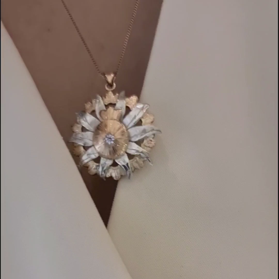 Flower Layer Gold and  Silver Necklace