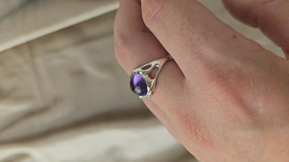 Anillo Ivy Ridge de Calcedonia Azul