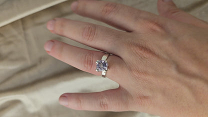 Princess Nature Amethyst Silver Ring