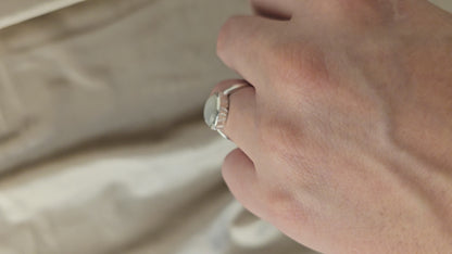 Moon Goddess Moonstone Silver Ring