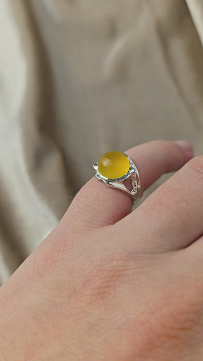 Ivy Ridge Yellow Chalcedony Silver Ring