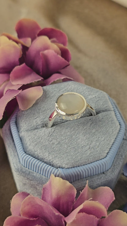 Moon Goddess Moonstone Silver Ring