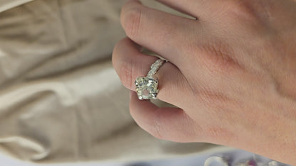 Princess Nature Green Amethyst Silver Ring